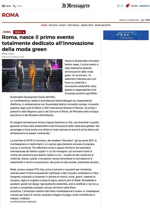 IL MESSAGGERO, 13.09.2020