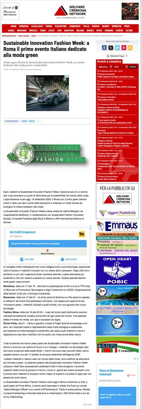 WELFARE CREMONA NETWORK, 14.09.2020