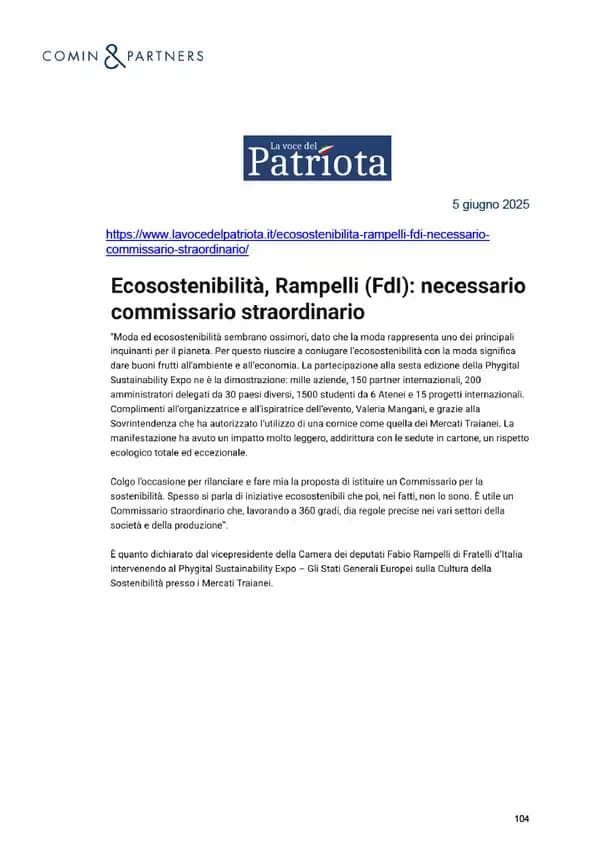 La Voce del Patriota, 05.06.2025
