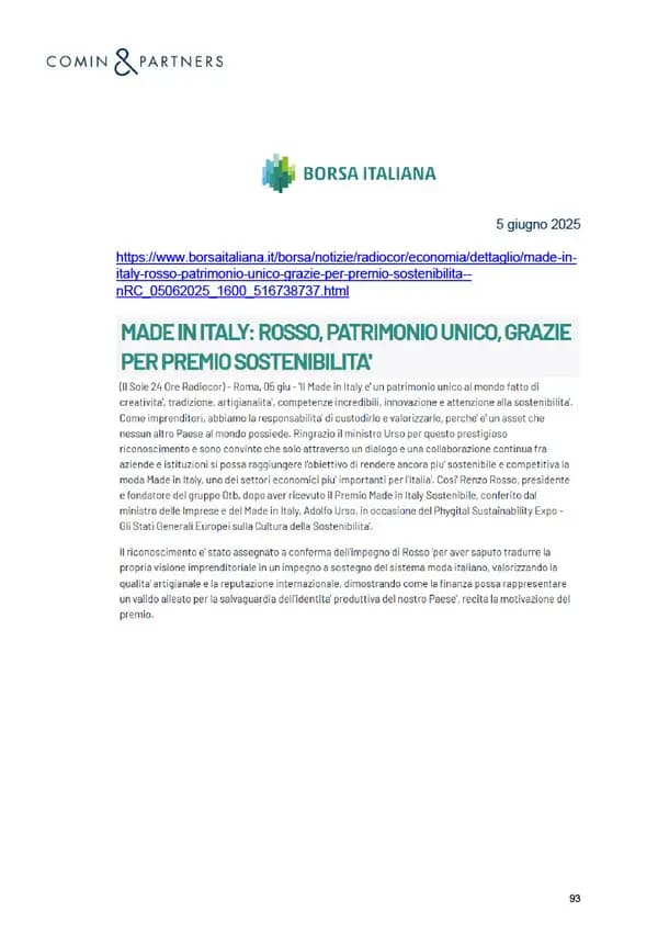 Borsa Italiana, 05.06.2025